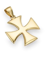 Holy Warrior Cross Pendant, 14K Gold