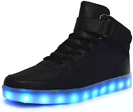 Yongchengg fashionable Women Men Women USB Charging LED Shoes Flashing Sneakers (39, black)