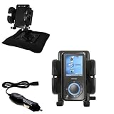 Sandisk Sansa e280 Auto Bean Bag Dash Holder with Car Charger - Uses Gomadic TipExchange