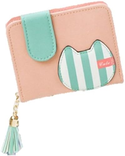 【Shikyou】 Cute Cat Design Purse Wallet Card Case Holder (Pink)
