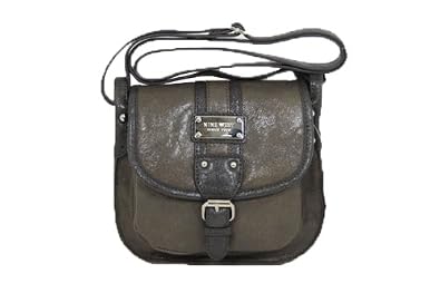 Nine West Saddle Flap, Small Crossbody, Color Olive/Chocolate
