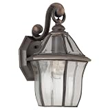 Sea Gull Lighting 80051-71 Single-Light Barclay Outdoor Wall Lantern, Clear Beveled Glass Panels and Antique Bronze Solid Brass
