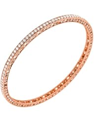 3.00 ct. tw Round Diamond Bangle Bracelet in Antique Style Setting - F-G VS2 - 14 Kt. Rose Gold