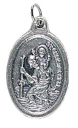 Saint Christopher Oxidized Medal - MADE IN ITALY