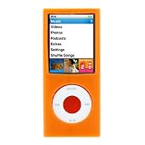 Durable Flexible Soft Orange Silicone Skin Cover Case for Apple Ipod Nano 4th Generation