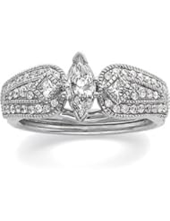 Ann Harrington Jewelry 14k White Gold 1/2 Ct Tw Diamond Antique Style Ring Enhancer