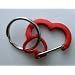 Medium Heart Aluminum Dog Tag Clip - Red