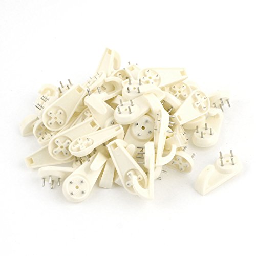 50 Pcs Beige Wall Mount Non-mark Hooks Picture Photo Frame Hangers