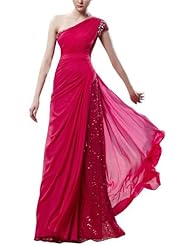 A-line Chiffon Beaded One Shoulder Sleeveless Cocktail Floor Length Sweetheart Evening Dress/Homecoming Dress/Pageant Dress/Prom Dress/Party Dress/Wedding Dress 