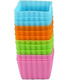 Bakerpan Silicone Mini Cake Holders, Baking Cups, 2 Inch Squares, 12 Pack