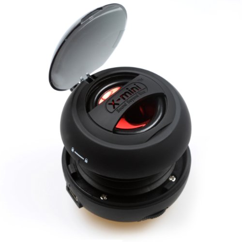 X-Mini New Generation v1.1 Capsule Speaker - Colour Black - With New Cap Lid Cover Design - For iPod, MP3, MP4, PC, Laptop, Notebook, Netbook, Audio, Gaming-Devices