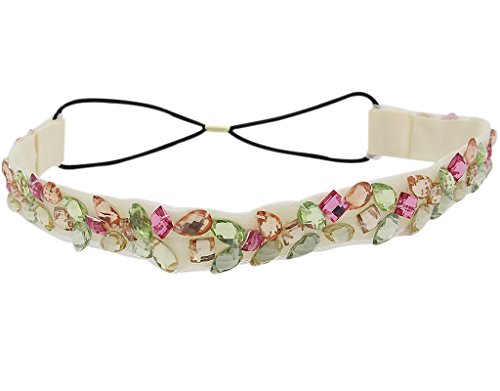 BONAMART ® Women Bridal Lace Rhinestone Elastic Headband Hair Band Chain