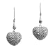 Celebrity Silver Dangle Heart Earrings