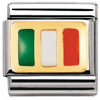 Nomination Composable Classic FLAGGE EUROPA Edelstahl, Email und 18K-Gold (IRLAND) 030234 Preisvergleich