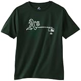 MLB Boys' Oakland Athletics Change Up Short Sleeve Basic Tee (Dark Green, X-Large)