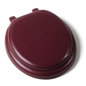 Buy Comfort Seats C1B5R2-70 Deluxe Soft Toilet Seat with Wood Cores, Round, Claret by Comfort Seats now!