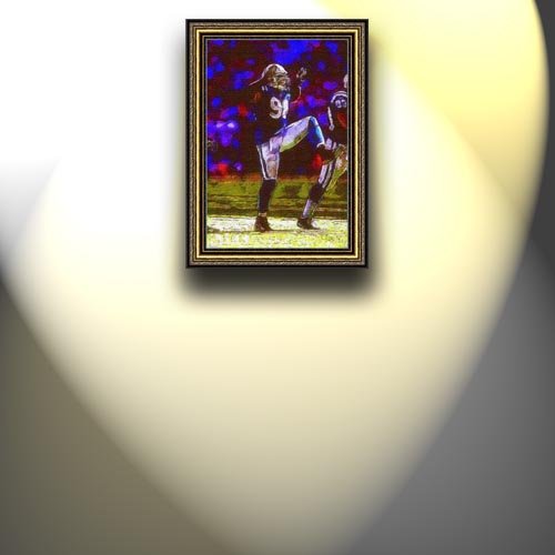 Completely Handpainted American Football Sport Painting, Custom Order FL5972, Oil on Canvas, with Option to Paint Jerry, Brett & Co. from Any Other Favorite Photograph or Picture, Unframed, Size 21'' x 31
