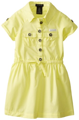 Calvin Klein Girls 2-6X Polo Dress with Two Front Pockets