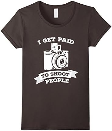 Women's I Get Paid To Shoot People Photography Photographer T-Shirt Large Asphalt