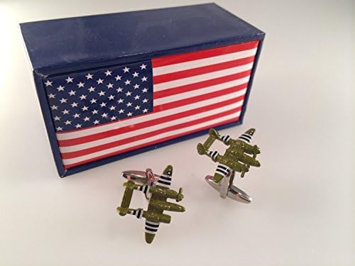 P-38 Lightning Cufflinks, Plane Cufflinks, Men's Cuff Links, Wedding Cuff Links, Father's Day, Camouflage