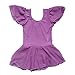 BHL Kids Girls Dance Leotard 3-14 Years Ruffle Sleeve (5-6, Purple)