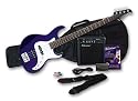 Bass Guitar Reviews Silvertone Crusher Electric Bass Pack, Cobalt Blue