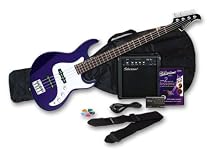 Silvertone Crusher Electric Bass Pack, Cobalt Blue