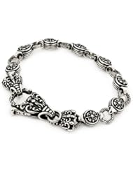 Twisted Blade Intricate Round Link Bracelet 9 Inches