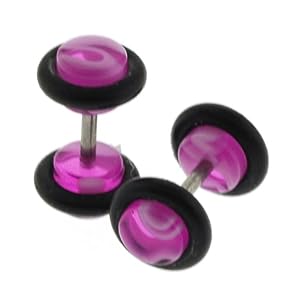 Black Marble Acrylic Fake Plugs 4g 16g