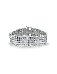Bling Jewelry 925 Sterling Silver 5 Row Cubic Zirconia Bridal Tennis Bracelet