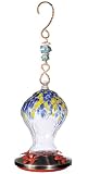 Red Carpet Glass Studios Hummingbird Feeder, Blue Glass