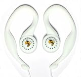 Georgia Tech SportClip Earphones with Wind Up Storage Case for MP3, CD, DVD Players, White