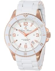 Lucien Piccard Womens LP-93608-RG-22 Mocassino White Dial White Silicone Band Watch