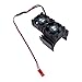 REhobby RC Motor Fan Radiator Aluminum Heat Sink Twin Cooling Fan for 1/8 1/10 RC Car 540/550 Track HSP HPI Wltoys Himoto Tamiya (Black)