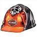 Harley-Davidson HDHHAT30 High Gloss Orange Hard Hat with Skull and Flame Graphics