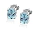 Sterling Silver Blue Topaz Oval Earrings