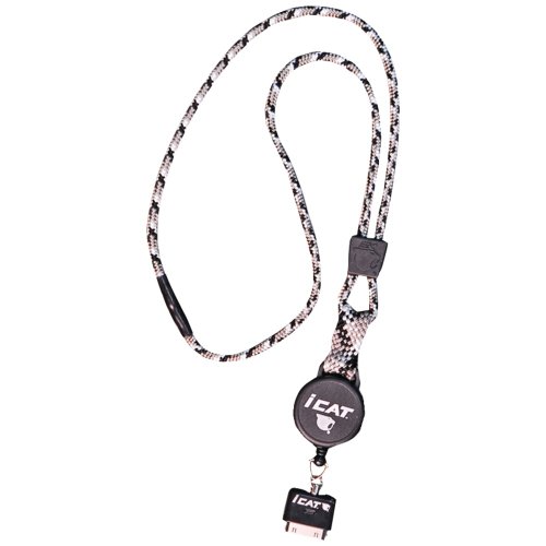 iCat 11029Cp-C60 Reel Neck It Lanyard with Retractable Reel Leash - Holder - Retail Packaging - Gray/White