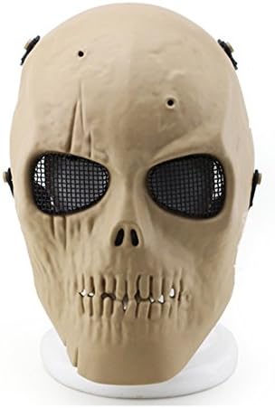 YX Outdoor Field Mask Horror Role-playing Skeleton Creative Masks, Airsoft Tactical Protective Gear Mask Bronze Cosplay Halloween Mask