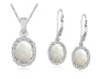 Sterling Silver Created-Opal Lever Back Earrings with Pendant Set, 18"