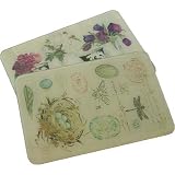 Jardin Botanique or Birds & Nests Glass cutting board surface saver 12 by 15 inches