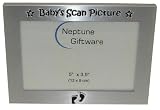 Baby's Scan Picture ' - Expressions Photo Picture Frame Gift - 5 x 3.5  - Brushed Aluminium Satin Silver Color