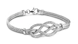 MILLE LUCCI: *ITALIAN DOUBLE NAUTICAL KNOT STERLING SILVER BRACELET*