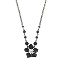 Midnight Garden Black Floral Necklace