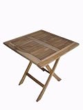 Ambientehome 62430 Balkon Klapptisch, eckig, ca. 70x71x70cm, Teak