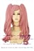 NEW double pony tail Pink Curly Anime cosplay wigs party Masquerade girls 30CM + 65CM (2 IN 1)