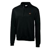 NCAA Men's Texas Longhorns Black Journey Supima Flatback Half Zip (Black, XX-Large)