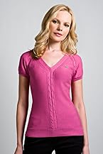 Short Sleeve Pima Cotton Inset Cable Knit Sweater