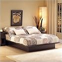 Queen South Shore Back Bay Platform Bed Frame Only in Dark Chocolate Finish