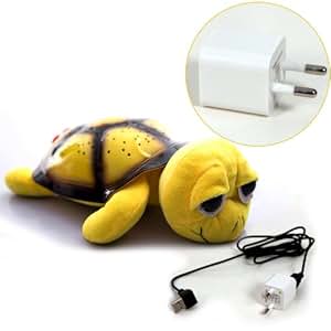Projecteur/veilleuse/lumi&egrave;re LED tortue effet ciel &eacute;toil&eacute; lecteur