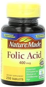 Nature Made Folic Acid 400mcg, 250 Tablets (Pack of 3)
